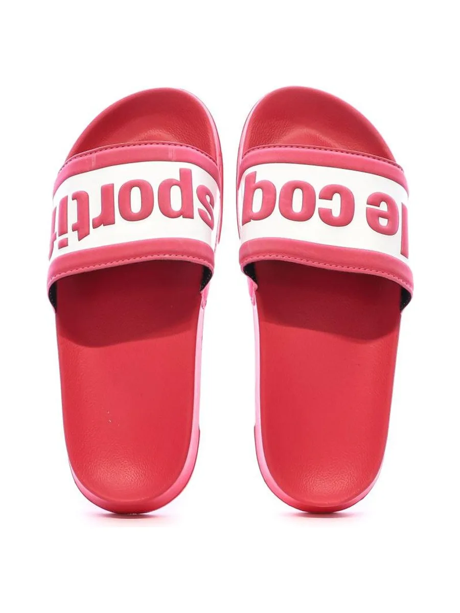 Claquettes Roses/Blanches Femme Le Coq Sportif Slide Wording 4