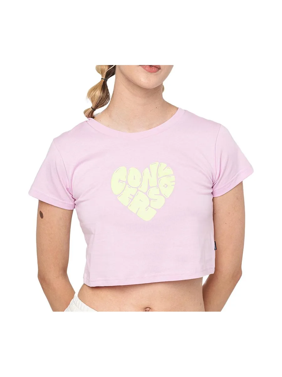 T-shirt Rose/Jaune Femme Converse Heart 2