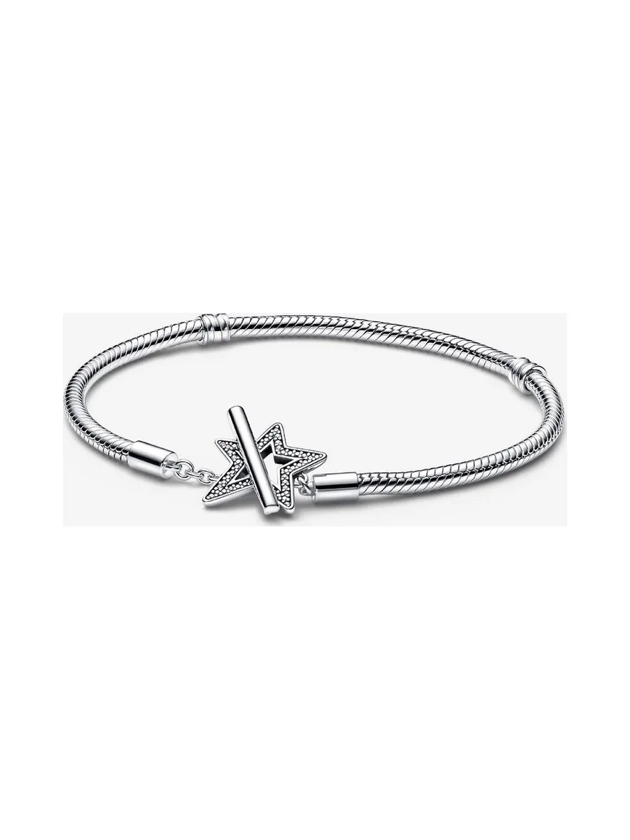 Pandora - Bracelet chaîne Étoile Moments Asymmetric T-bar Snake 1