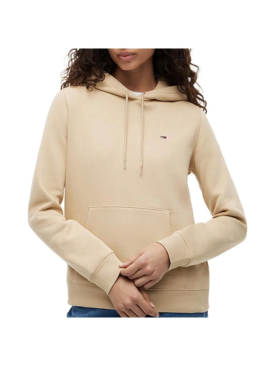 Sweat à Capuche Beige Moyen Femme Tommy Hilfiger Flag 2