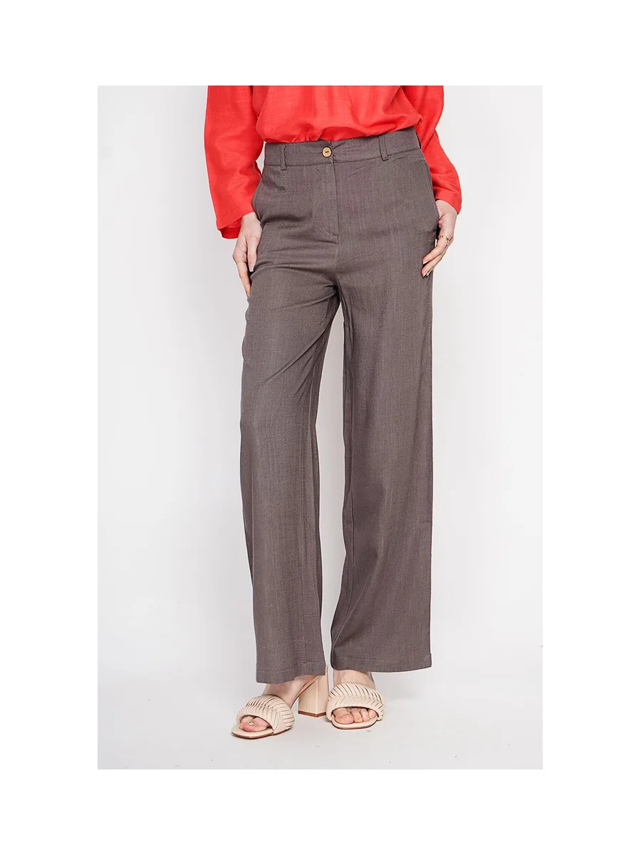 Pantalon coupe large et droite poches latérale fermeture zippée 4