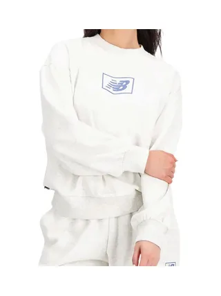 Sweat Gris Chiné Femme New Balance Essentials French 1