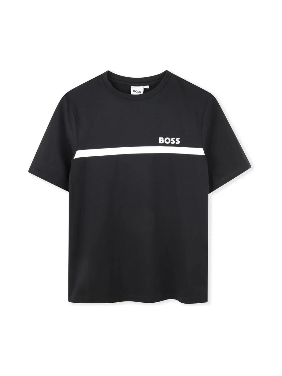 T-Shirt Noir/Blanc Garçon Hugo Boss J52727 2