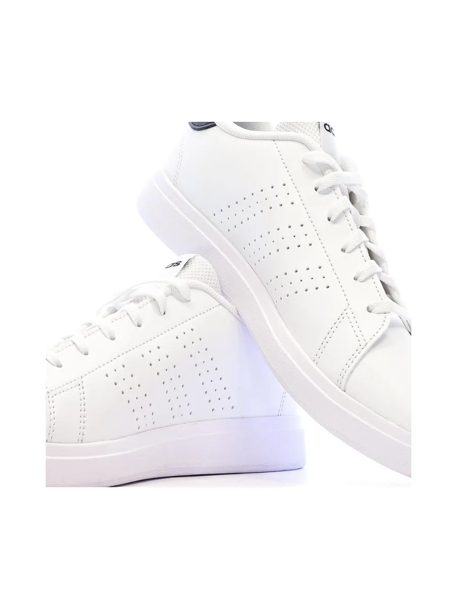 Baskets Blanc/Noir Junior Adidas Advantage 8