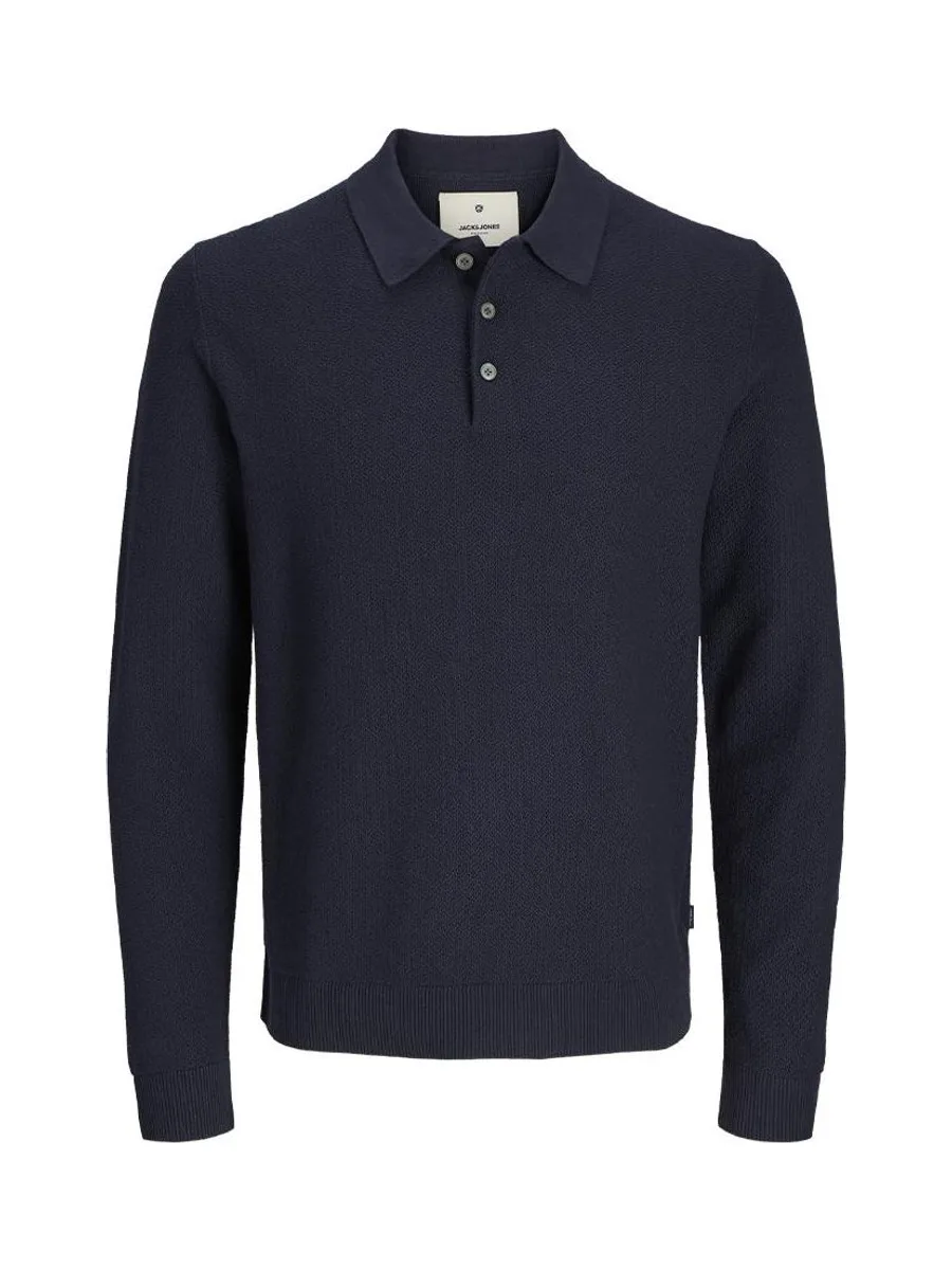 Polo Manches Longues Marine Homme Jack & Jones Sandri 2
