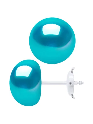 Boucles d'Oreilles Véritables Perles de Culture d'Eau Douce 11-12 mm — Or Blanc 375 Millièmes 1