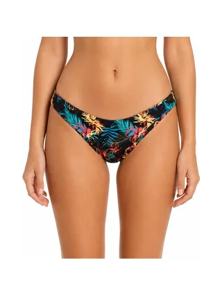 Bas de Bikini Noir/Fleurs Femme Happy & Co Brezilienne 1