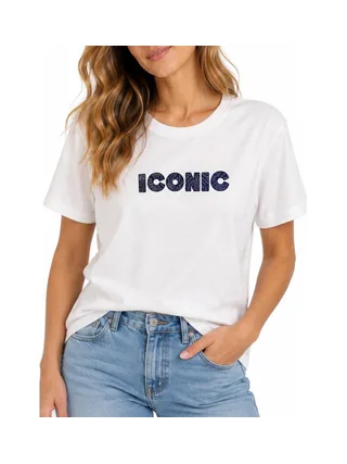 T-Shirt Blanc Femme Mère et Fille Iconic Bandana Bleu 1