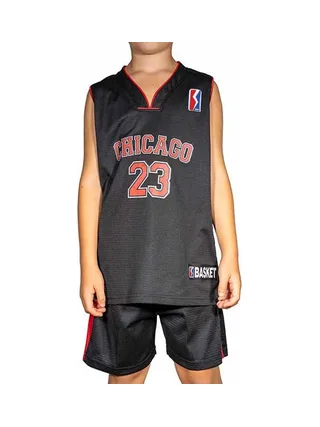 Chicago Bulls Ensemble de basketball Noir/Rouge Enfant Sport Zone 1