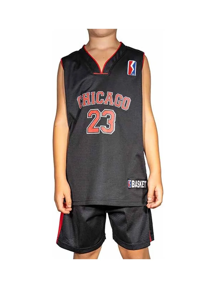 Chicago Bulls Ensemble de basketball Noir/Rouge Enfant Sport Zone 1