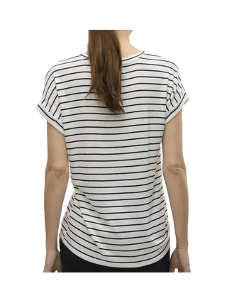 T-Shirt Rayure Blanc Femme Vero Moda Brianna 10291353 2