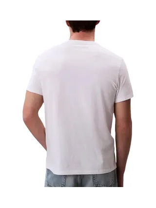 T-Shirt Blanc Homme Calvin Klein Jeans Badge 30s Jersey-bright 2