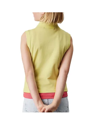 Polo Jaune Fille Calvin Klein Jeans Sleeve 3