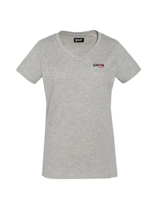 T-Shirt Gris Femme Schott TSBRODEDW 1