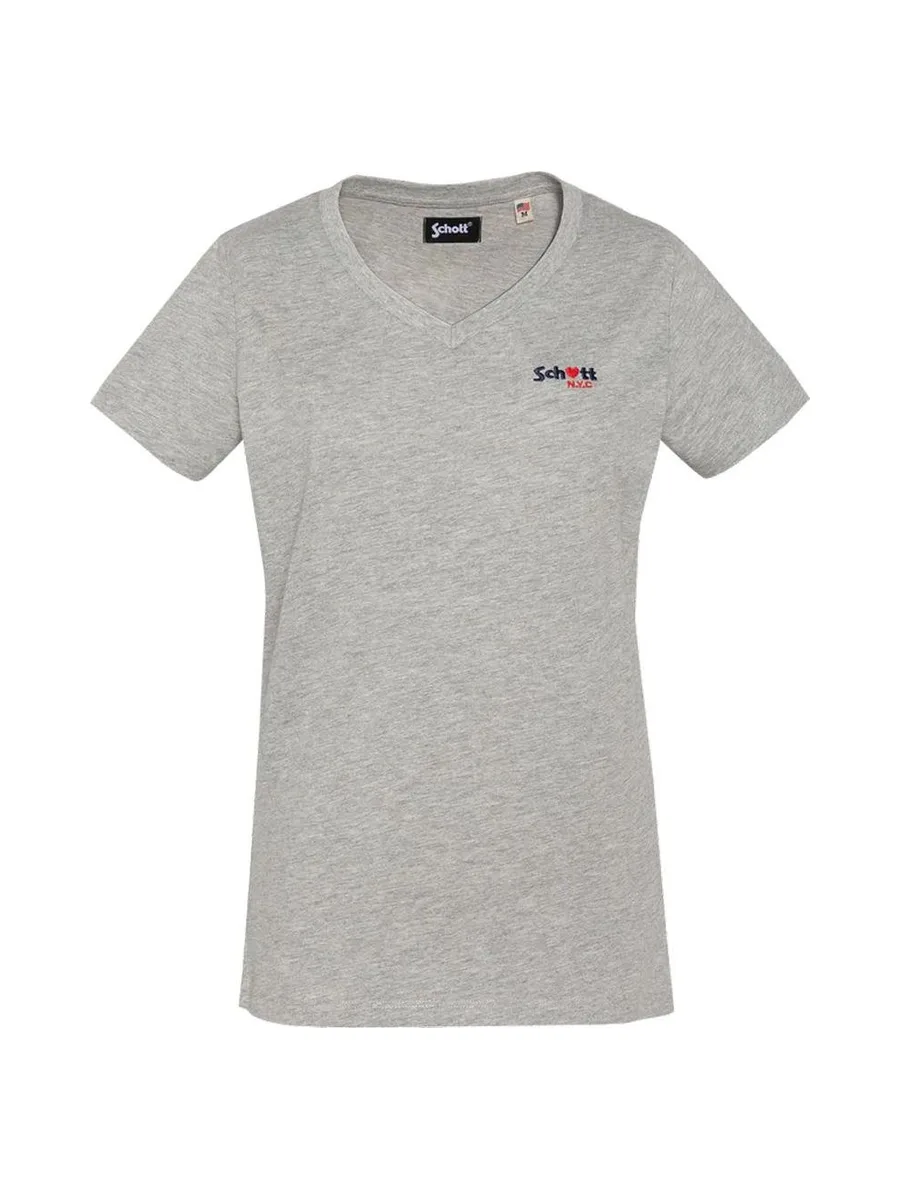 T-Shirt Gris Femme Schott TSBRODEDW 2