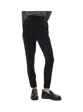 Pantalon fluide Velours Noir Femme Vero Moda Lea 1