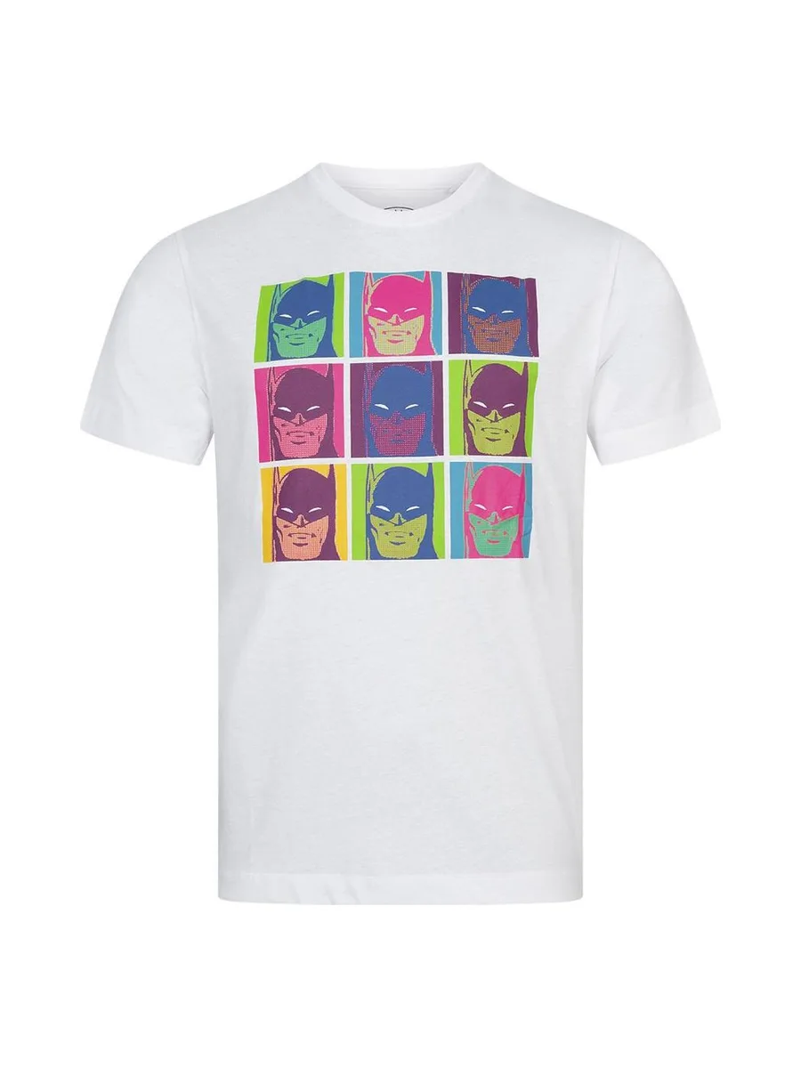 T-Shirt Blanc Homme Dc Comics Pop Art Batman 2