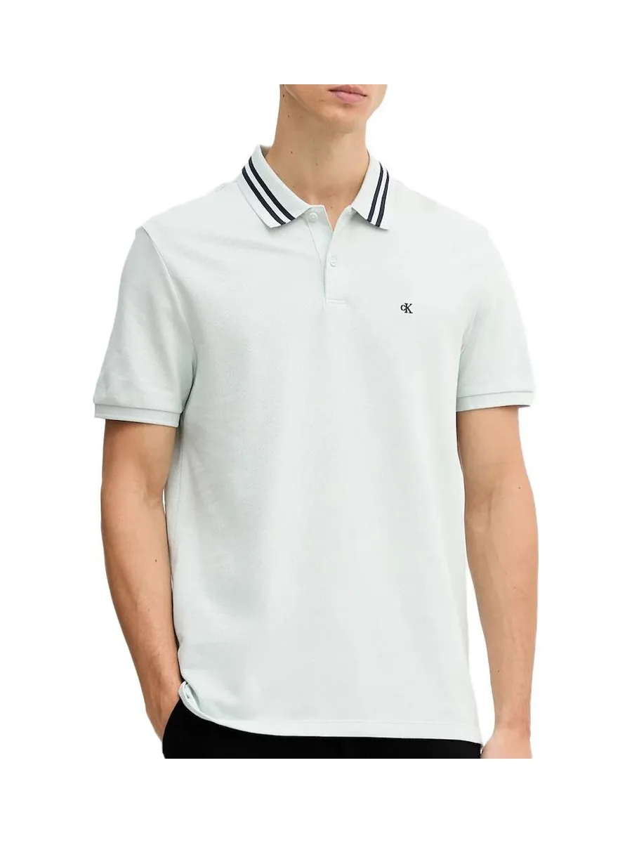 Polo Turquoise Homme Calvin Klein Jeans Pique 2