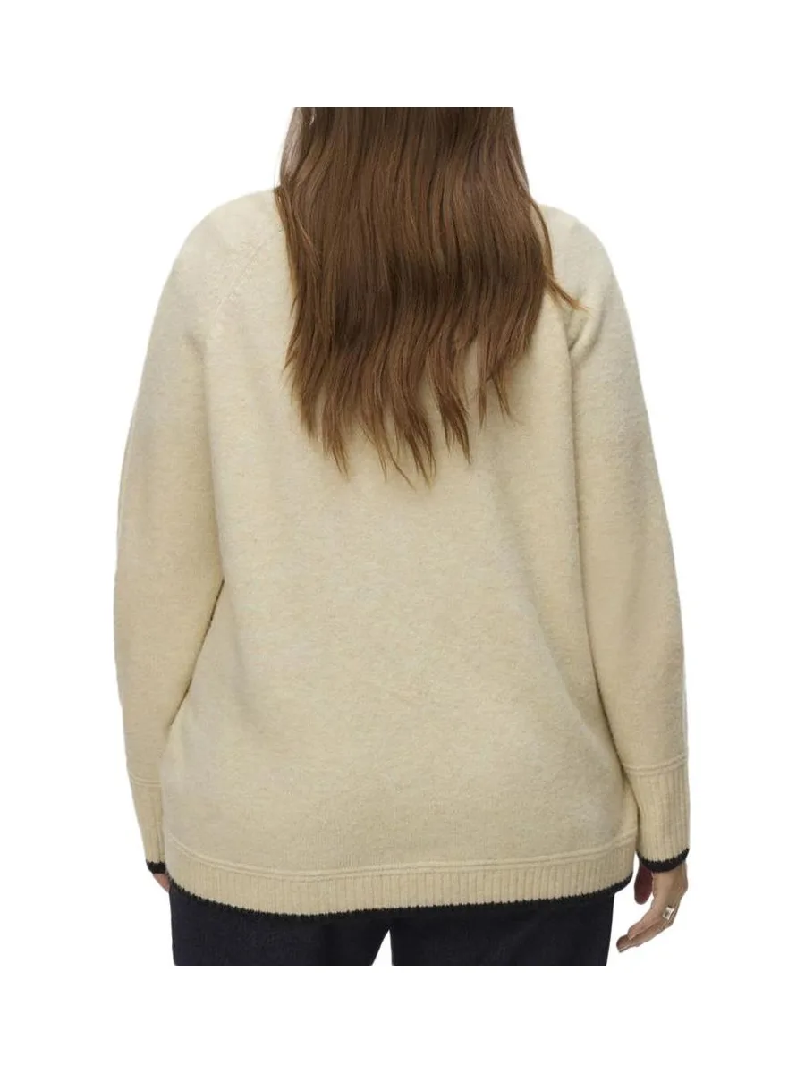 Pull Blanc/Beige Femme Vero Moda Curve Caquarius 3