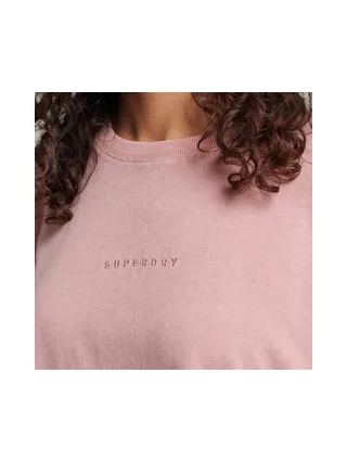 T-shirt Rose Femme Superdry Micro Logo 2