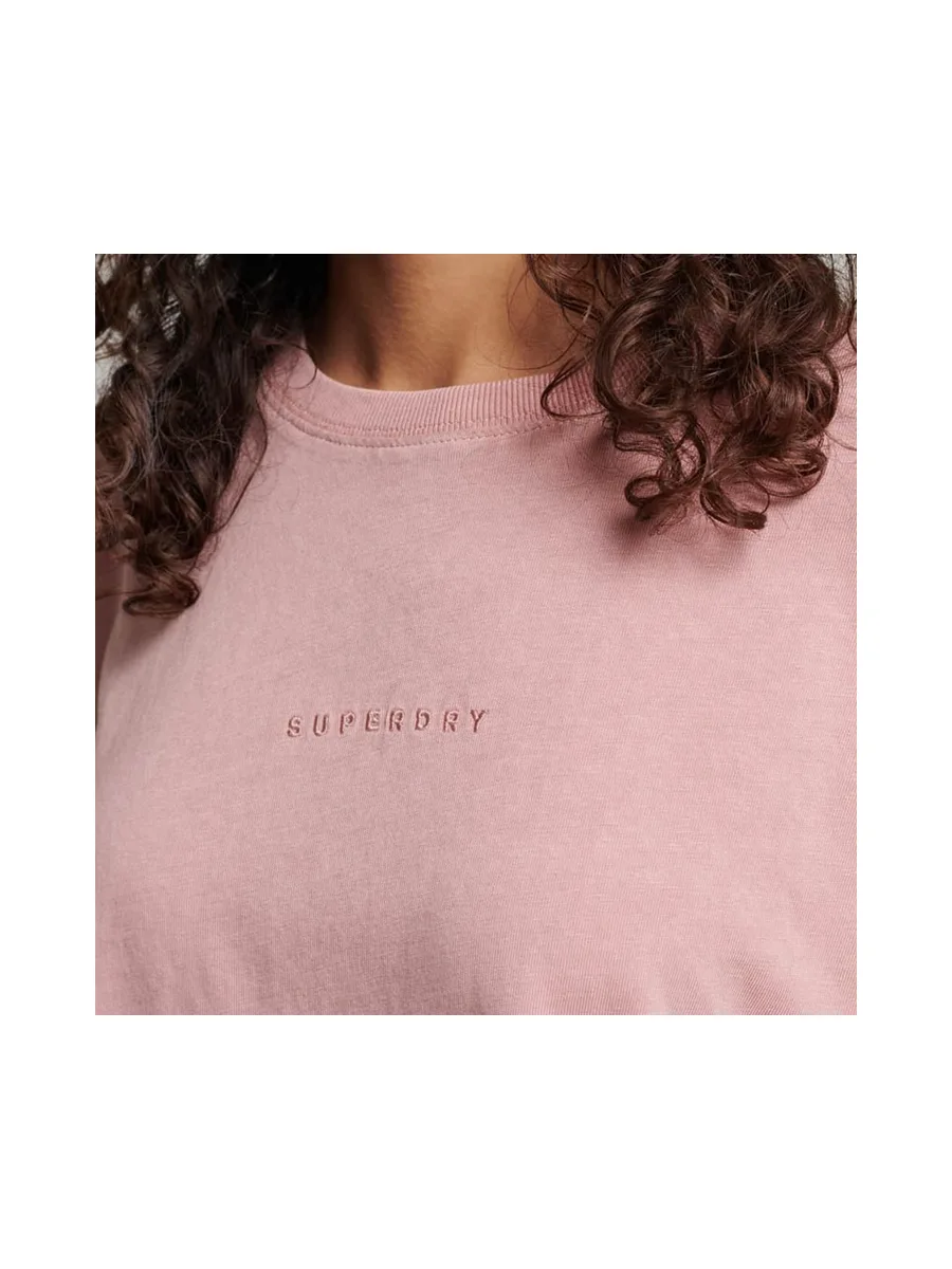 T-shirt Rose Femme Superdry Micro Logo 3