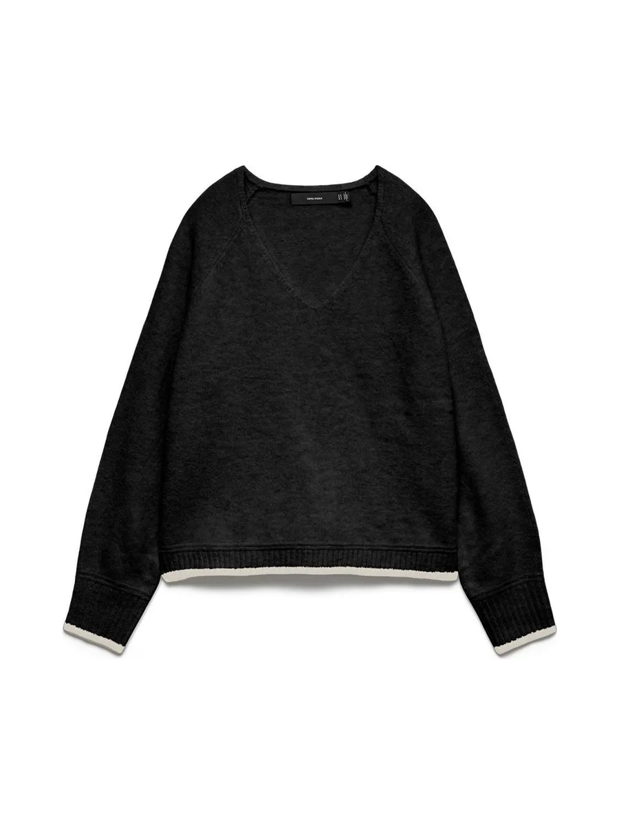 Pull Noir Femme Vero Moda Maquarius Raglan 2