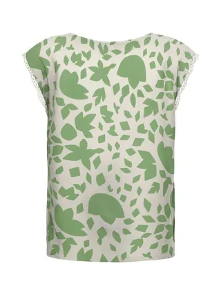 T-Shirt Beige/Vert Femme Only Selina 2