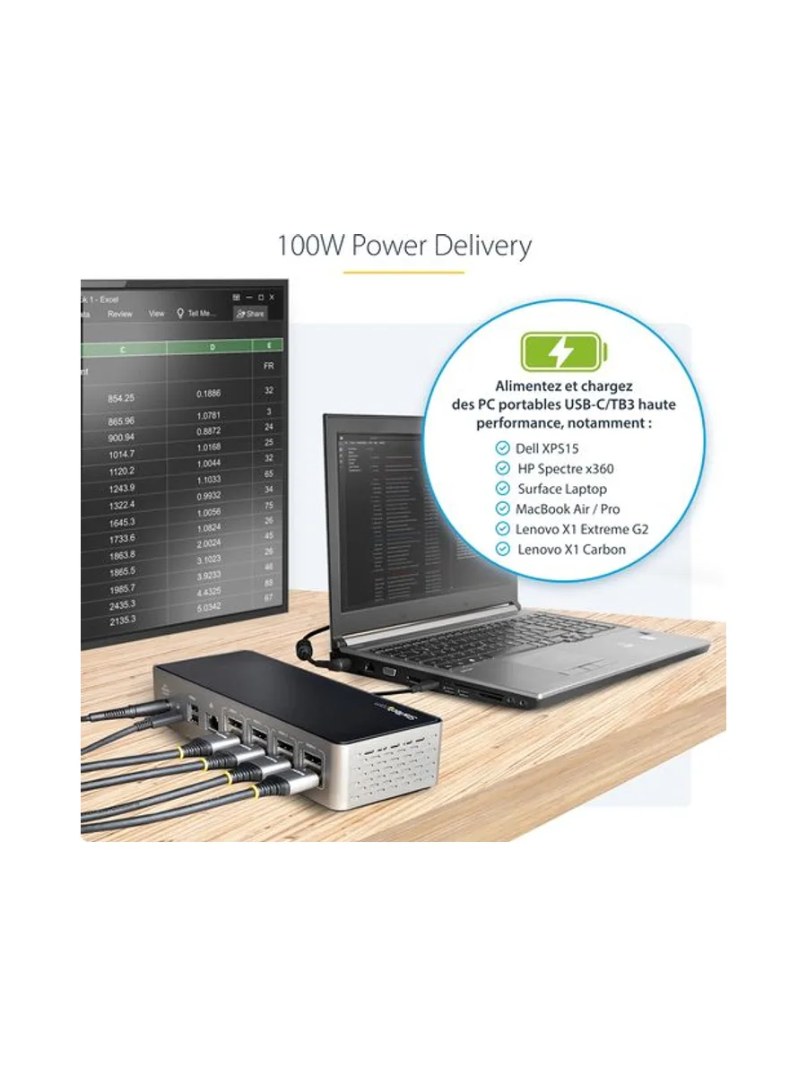 USB-C Dock - 4K Quad Monitor - 100W PD 11