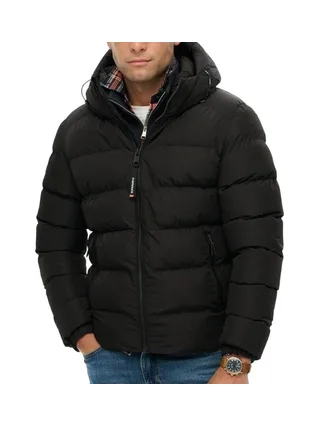 Doudoune Noire Mat Homme Superdry Hooded 1