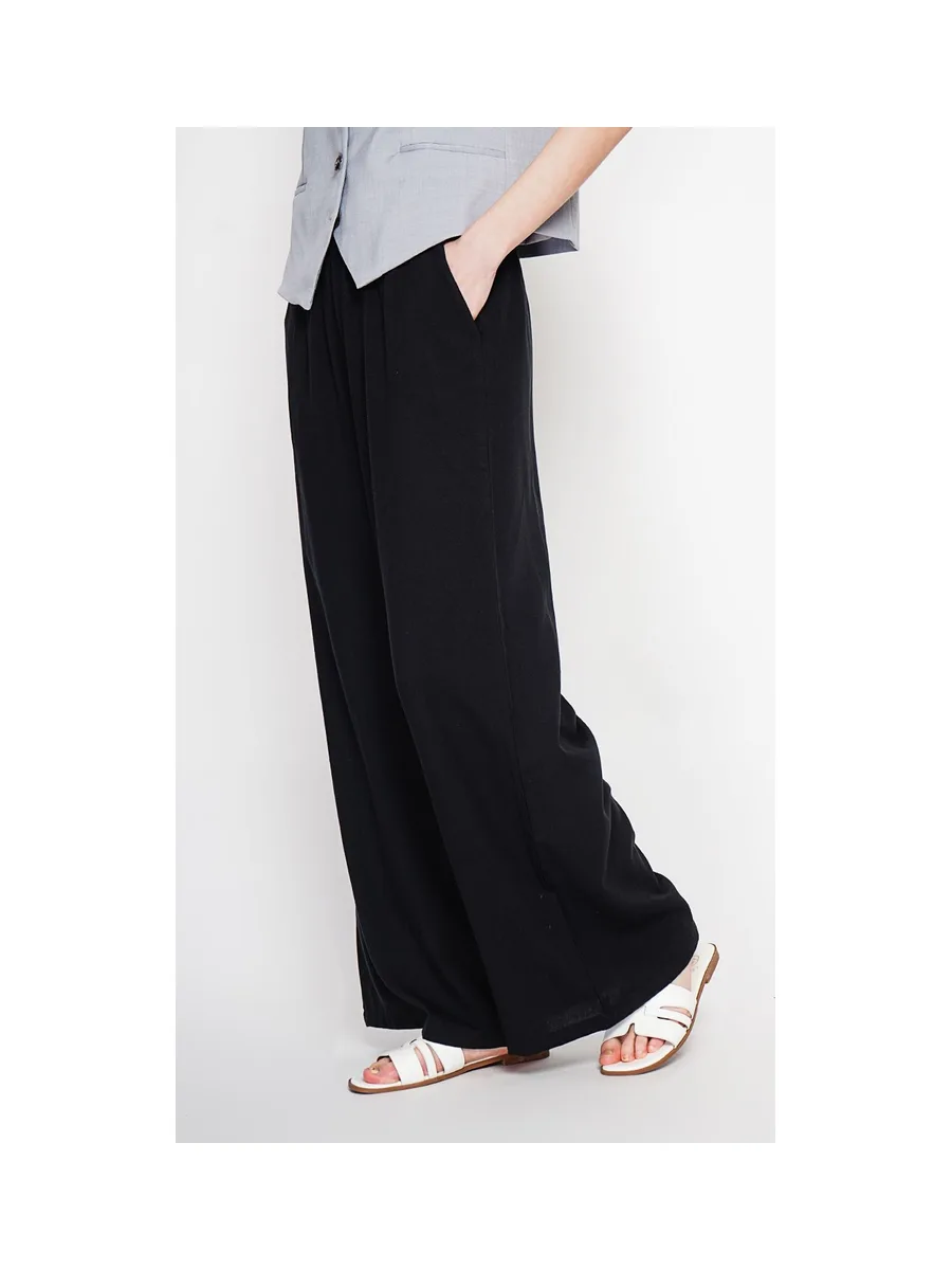 Pantalon large taille haute avec poches 15