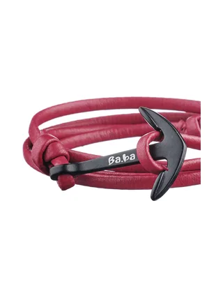 Bracelet Abbesses rouge - cuir 3