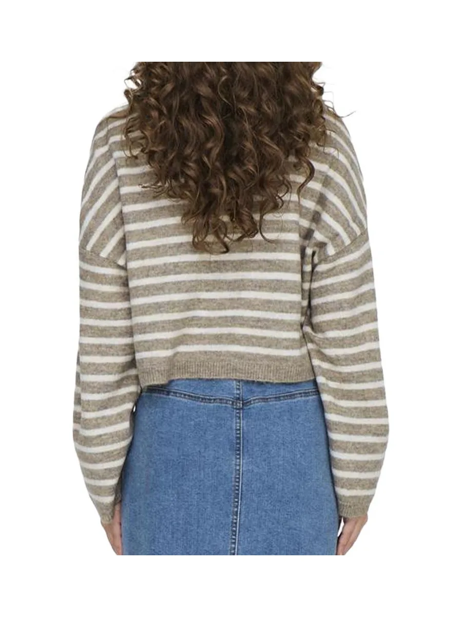 Pull Col roulé Beige/Blanc Femme Only Talio 3