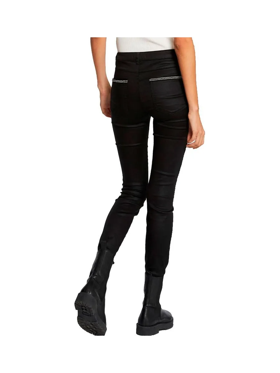 Pantalon Slim Noir enduit Femme Morgan Palona 3