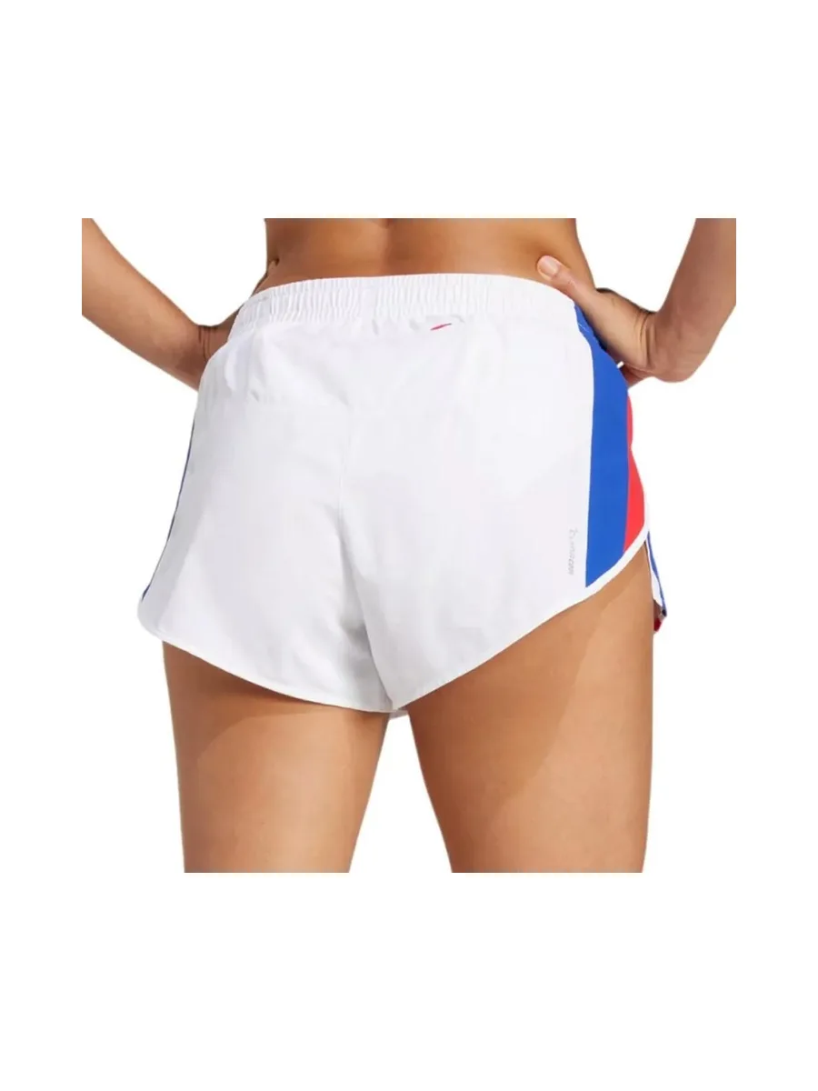 Short de running Blanc Femme ADIDAS rétro Adizero 2
