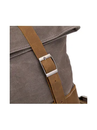 NES - Sac à dos en cuir véritable et toile enduite - Bleu 23