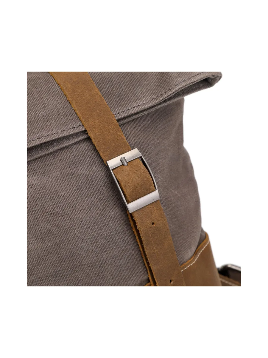 NES - Sac à dos en cuir véritable et toile enduite - Bleu 55