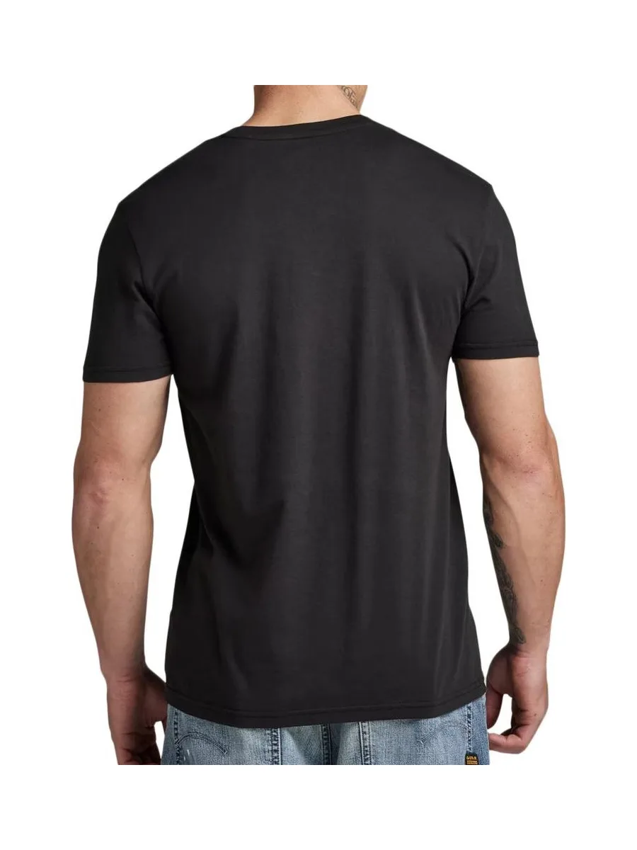 T-shirt Noir Homme G-Star Raw Distressed Logo 2