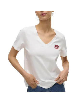 T-Shirt Blanc Femme Vero Moda Feyola 1