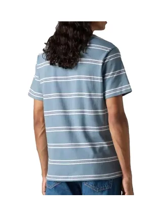 T-Shirt à Rayures Bleu Homme Levi's Original 2