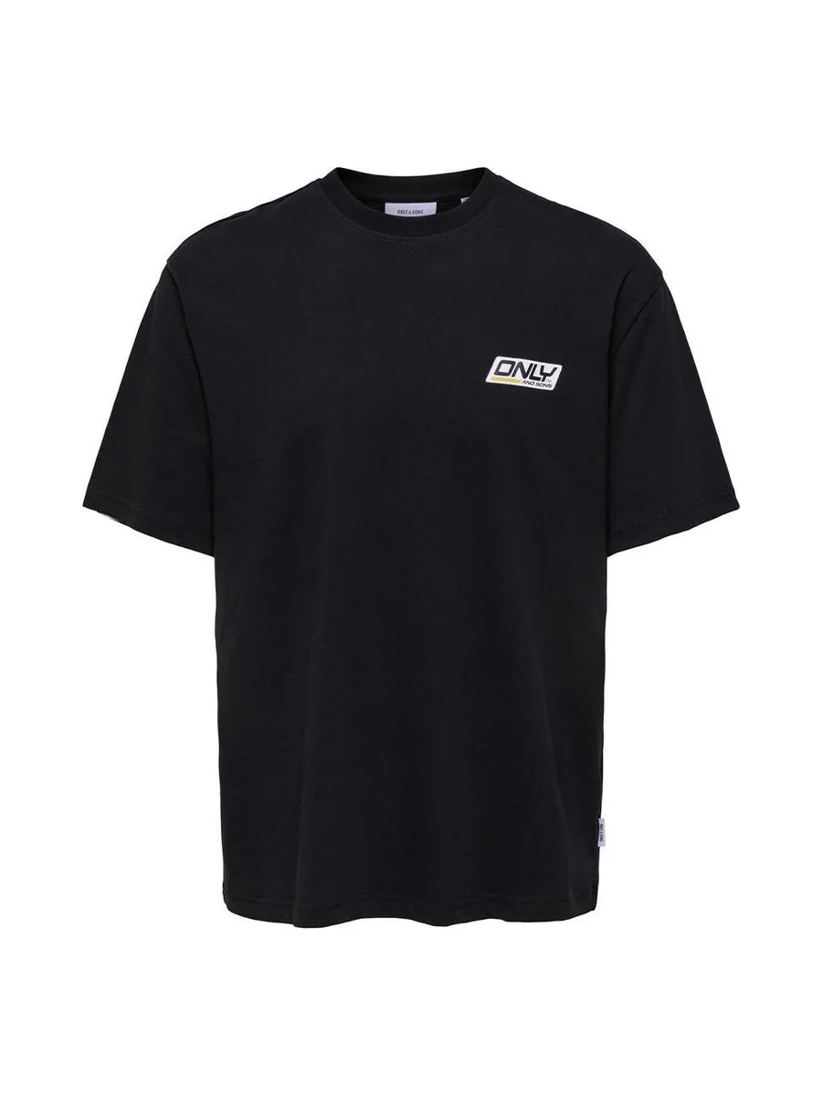 T-shirt Noir Homme Only & Sons print Logo Rlx 2
