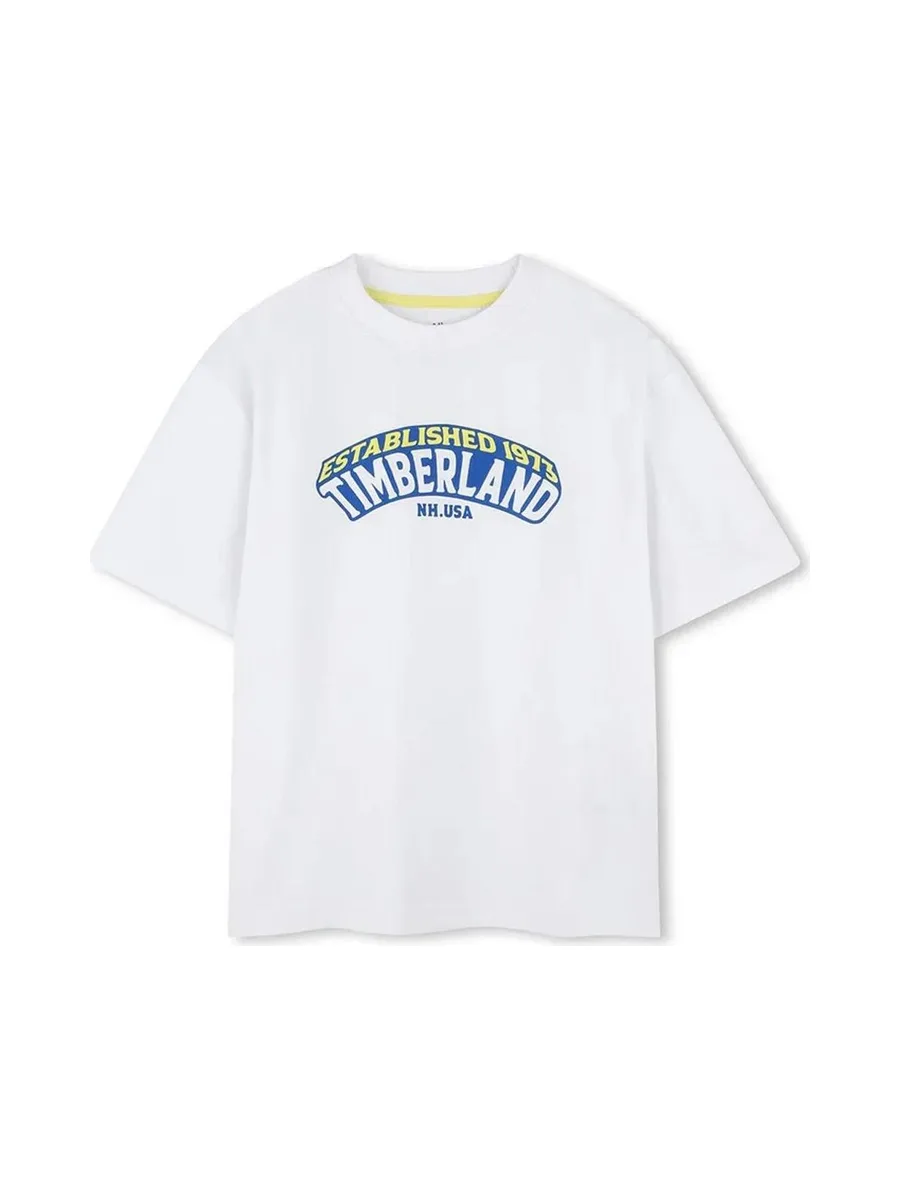T-Shirt Blanc Garçon Timberland T60430 White 2