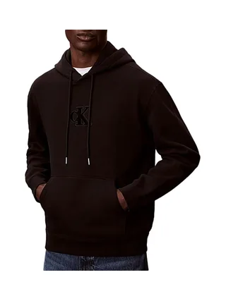 Sweat à Capuche Noir Homme Calvin Klein Jeans 3500 1