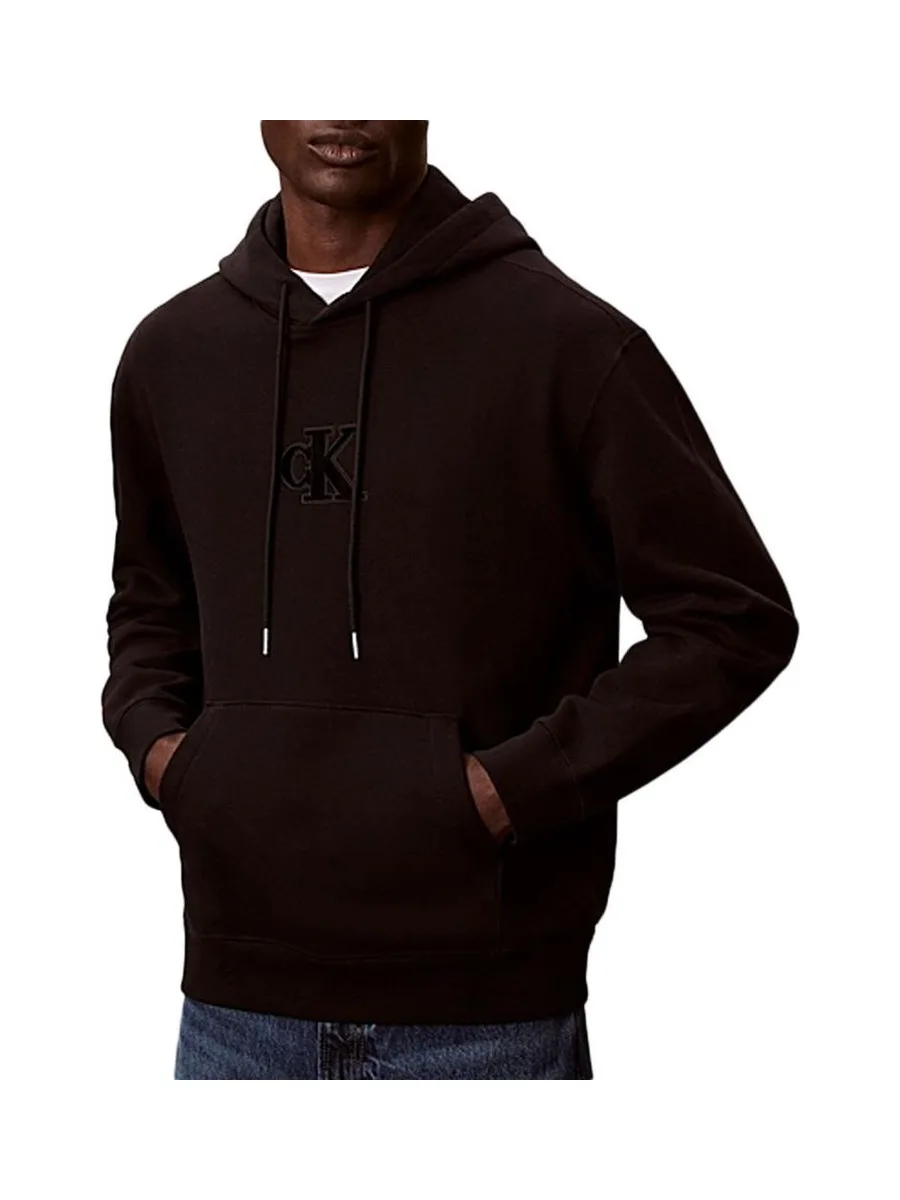 Sweat à Capuche Noir Homme Calvin Klein Jeans 3500 2