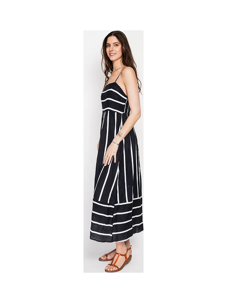 Robe Longue d'Été à Bretelles Rayée 11