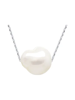 Bracelet Véritable Perle de Culture d'Eau Douce Baroque 11-12 mm — Or Blanc 375 Millièmes — 18 cm 1