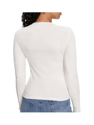 T-Shirt Manches Longues Blanc Femme Tommy Hilfiger Essentials 2