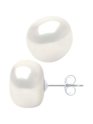 Boucles d'Oreilles Véritables Perles d'Eau Douce Baroques 12-13 mm — Argent 925 Millièmes 3
