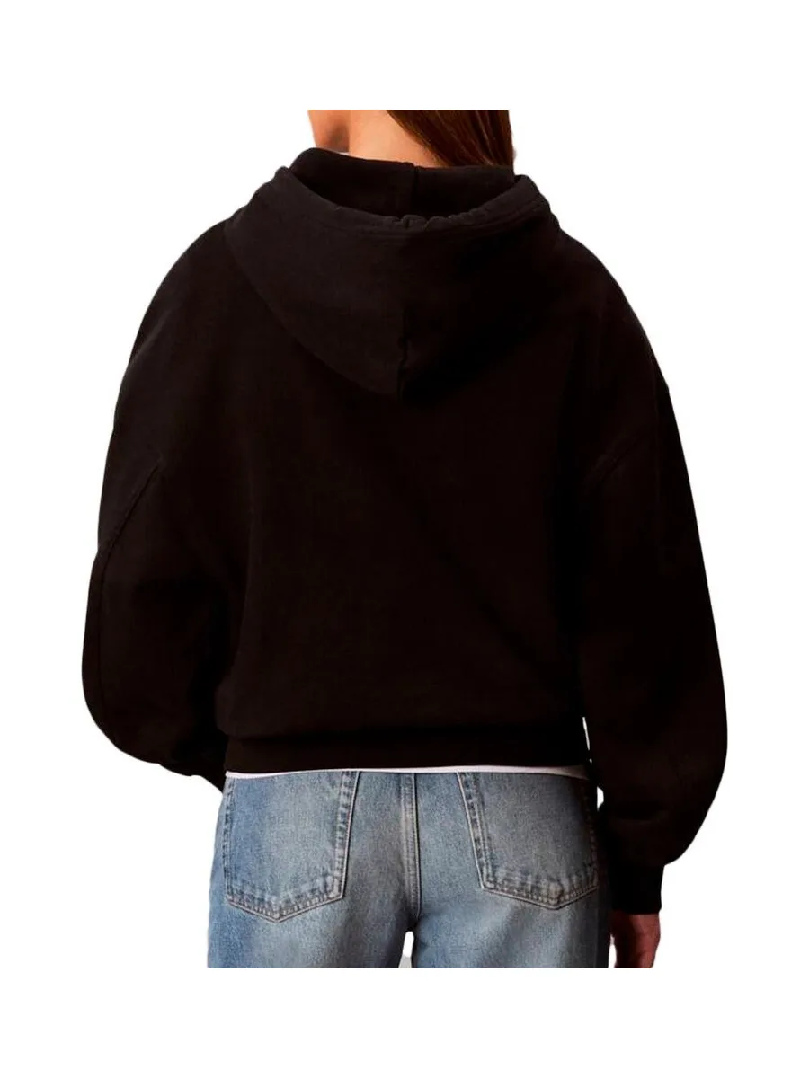 Sweat à Capuche Noir Calvin Klein Jeans French 3
