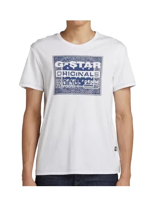 T-shirt Blanc Homme G-Star Raw Bandana D23158 1
