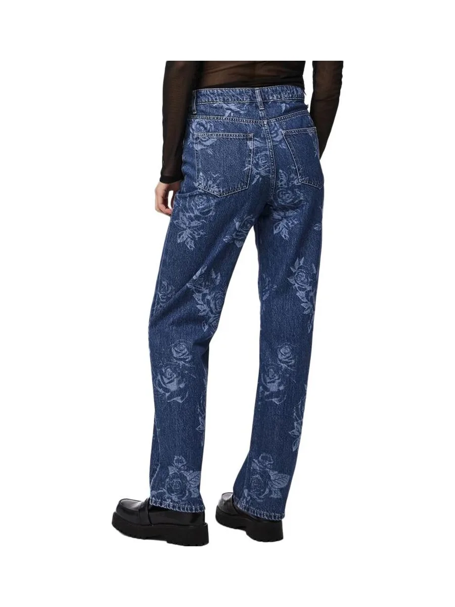 Jean Droit Bleu Femme Pieces Flora 2
